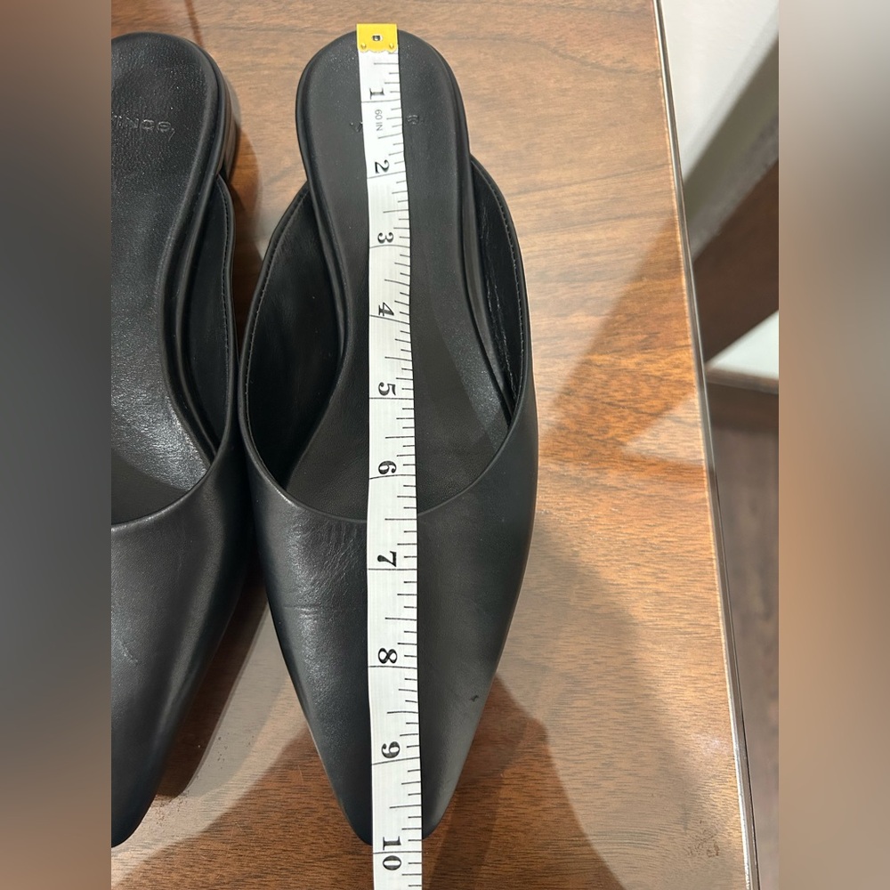 VINCE - Ana Pointed Leather Mules Black Size 5.5 - Picture 14 of 14